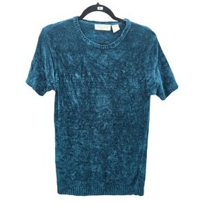 Carolyn Taylor Green Chenille‎ Granny Artsy Cozy Electric Preppy Sweater Top XL